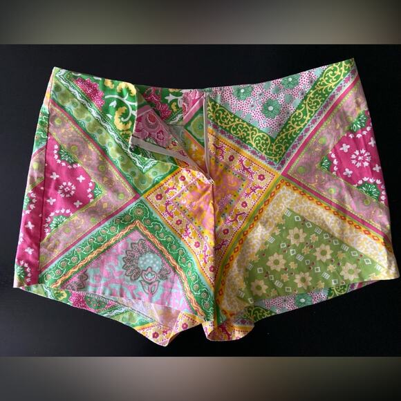 LIDI Colorful Spring Floral Patchwork Shorts sz 10 - Picture 5 of 11